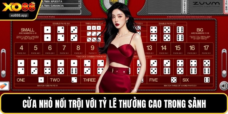 Cửa nhỏ nổi trội với tỷ lê thưởng cao trong sảnh